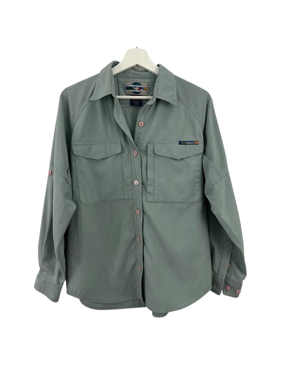 Ex Officio Women’s Green Button Down Long Sleeve Shirt Size 6/8